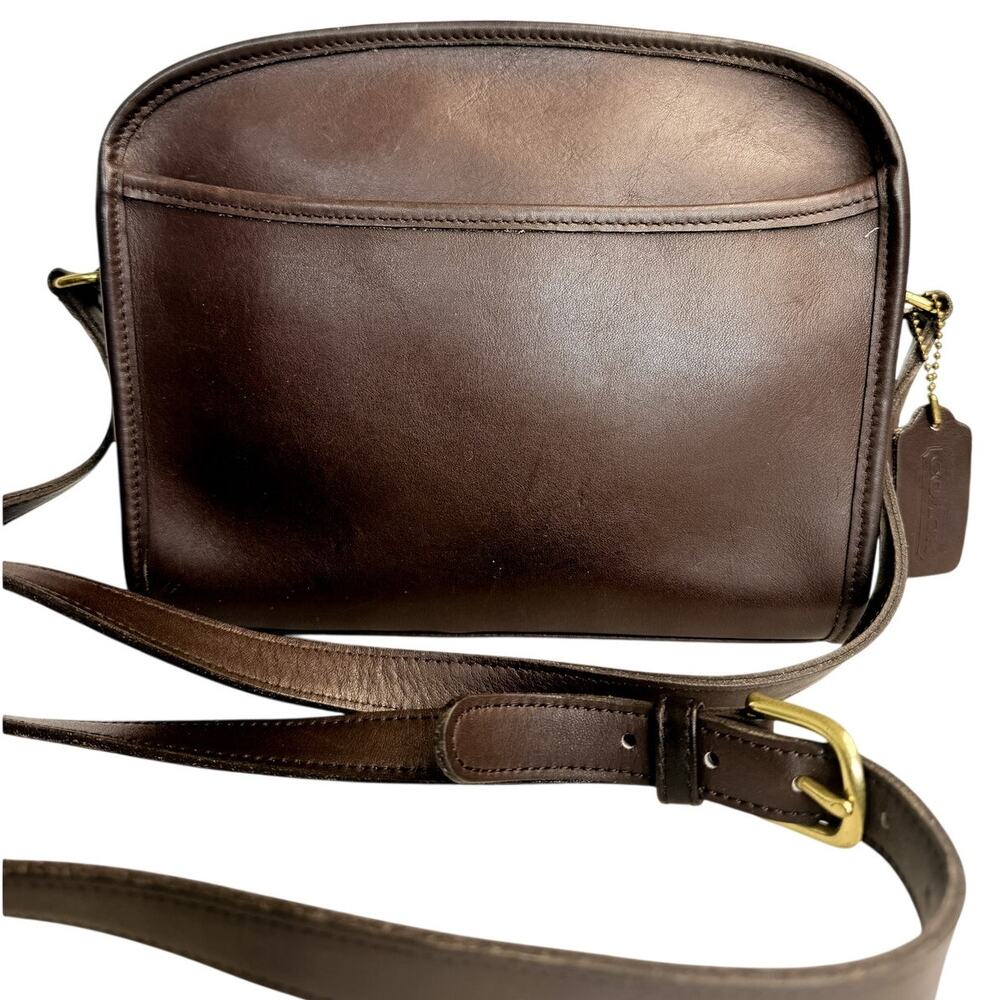 Vintage Coach Metropolis Zip 9087 Mahogany Brown Leather Crossbody Bag USA